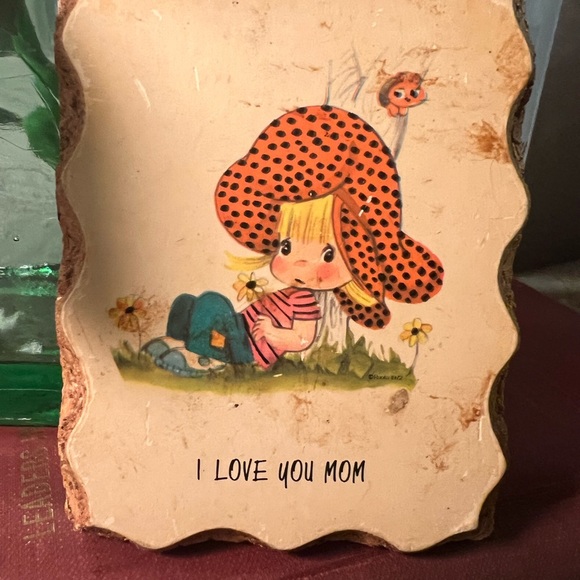 Vintage Paula Cutes Hanging Plaque “I Love You Mom” 80s picture - frame - decor - Picture 2 of 8